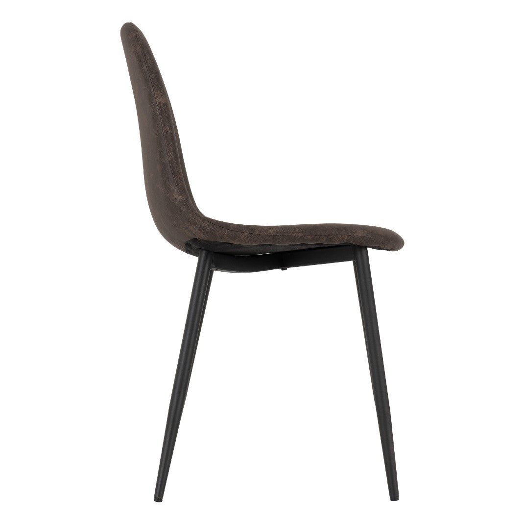 Pair of Athens Faux Leather Dining Chairs - Seconique