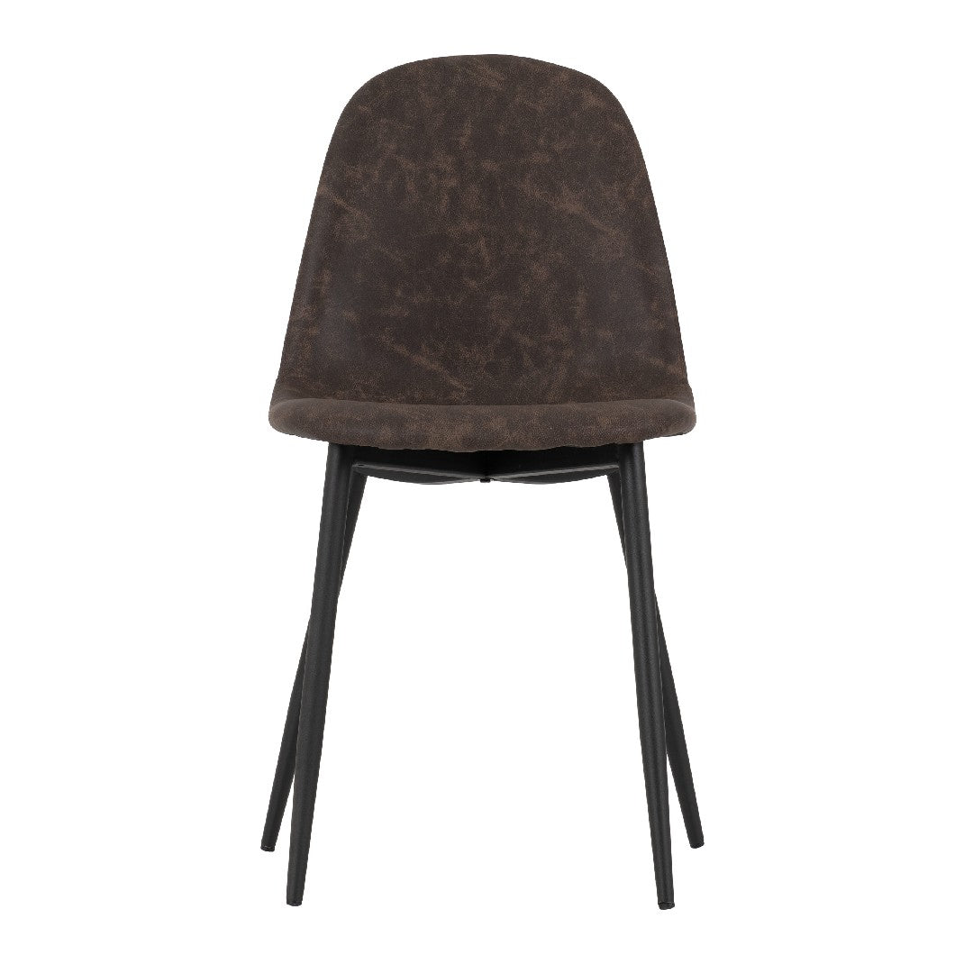 Pair of Athens Faux Leather Dining Chairs - Seconique
