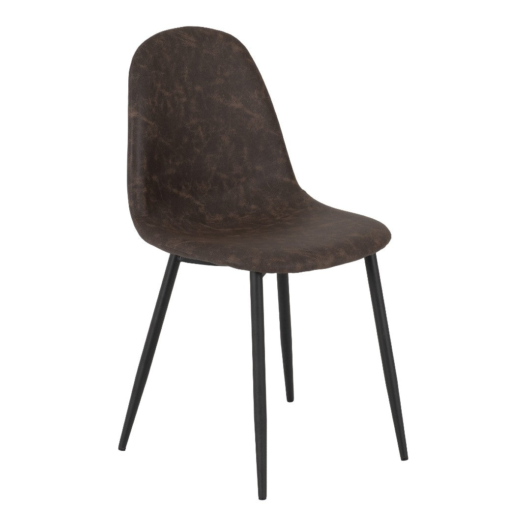 Pair of Athens Faux Leather Dining Chairs - Seconique