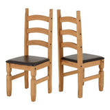 Pair of Corona Faux Leather Dining Chairs - Seconique