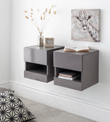 Pair of Galicia Wall Hanging Bedside Tables - GFW