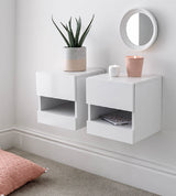 Pair of Galicia Wall Hanging Bedside Tables - GFW