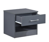Pair of Highbury 1 Drawer Open Shelf Bedside Tables - Swish Furniture