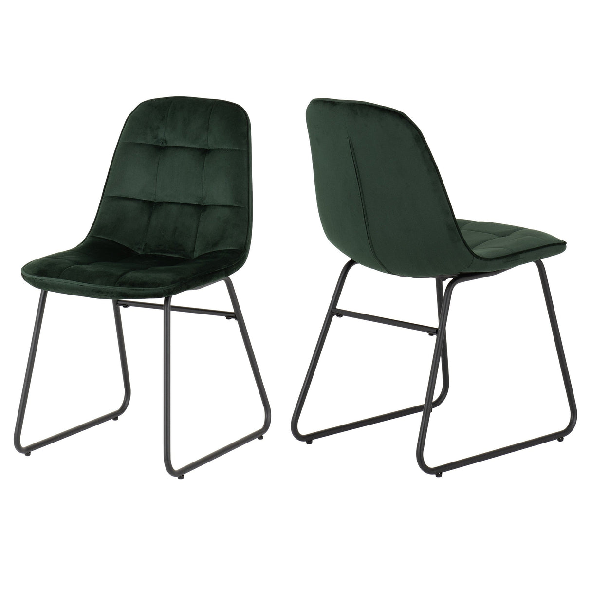 Pair of Lukas Velvet Dining Chairs - Seconique