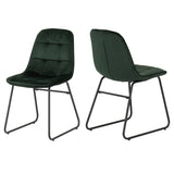 Pair of Lukas Velvet Dining Chairs - Seconique