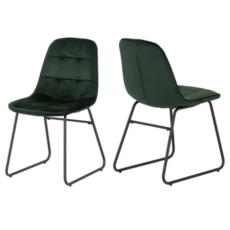 Pair of Lukas Velvet Dining Chairs - Seconique