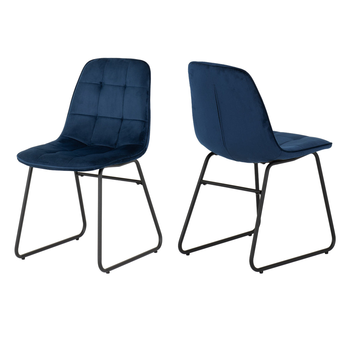 Pair of Lukas Velvet Dining Chairs - Seconique