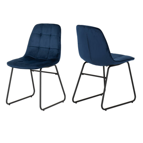 Pair of Lukas Velvet Dining Chairs - Seconique