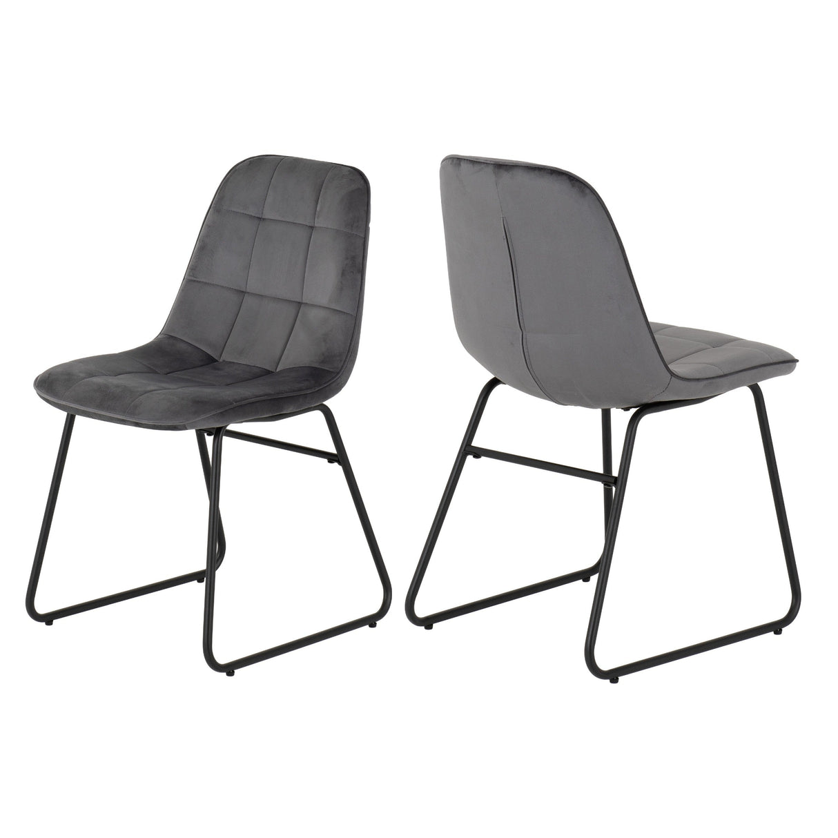 Pair of Lukas Velvet Dining Chairs - Seconique