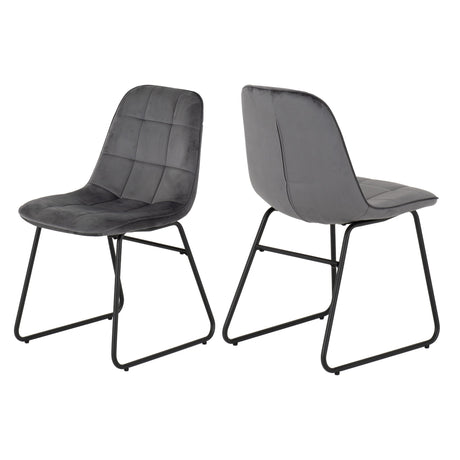 Pair of Lukas Velvet Dining Chairs - Seconique