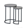 Pair of Staten Round Metal Nesting Side Tables - Julian Bowen