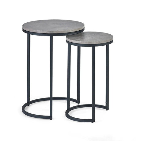 Pair of Staten Round Metal Nesting Side Tables - Julian Bowen