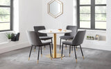 Palermo Marble Effect Round Pedestal Dining Table - Julian Bowen