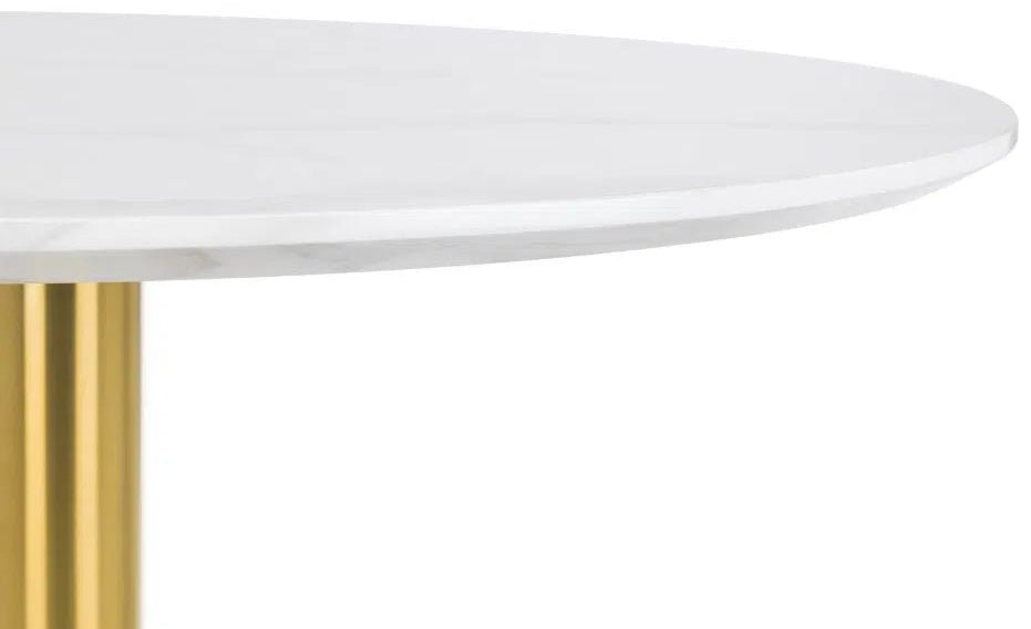 Palermo Marble Effect Round Pedestal Dining Table - Julian Bowen