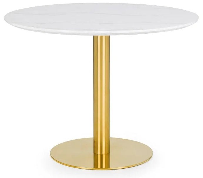 Palermo Marble Effect Round Pedestal Dining Table - Julian Bowen
