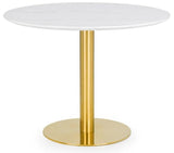 Palermo Marble Effect Round Pedestal Dining Table - Julian Bowen