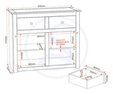 Panama 2 Door 2 Drawer Sideboard - Seconique