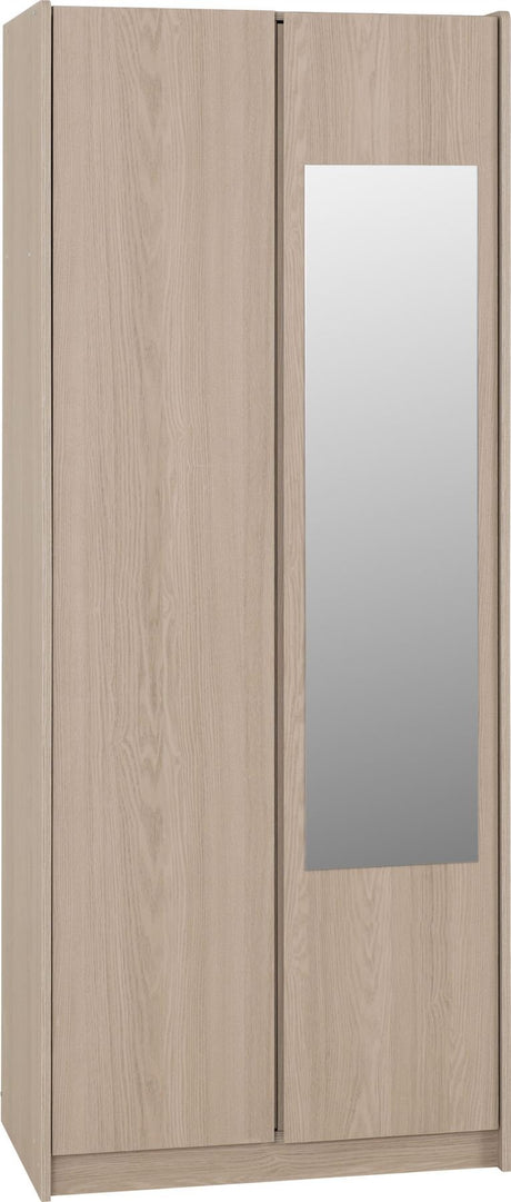 Paris 2 Door Mirrored Wardrobe - Seconique