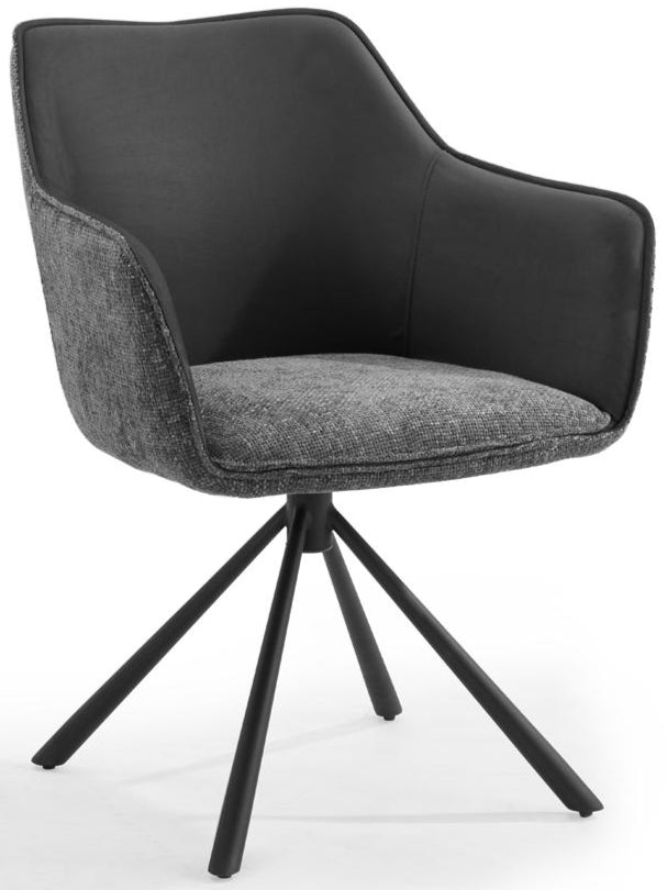 Pearl Two Tone Fabric Swivel Dining Chair - TGC