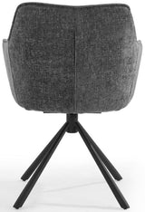 Pearl Two Tone Fabric Swivel Dining Chair - TGC