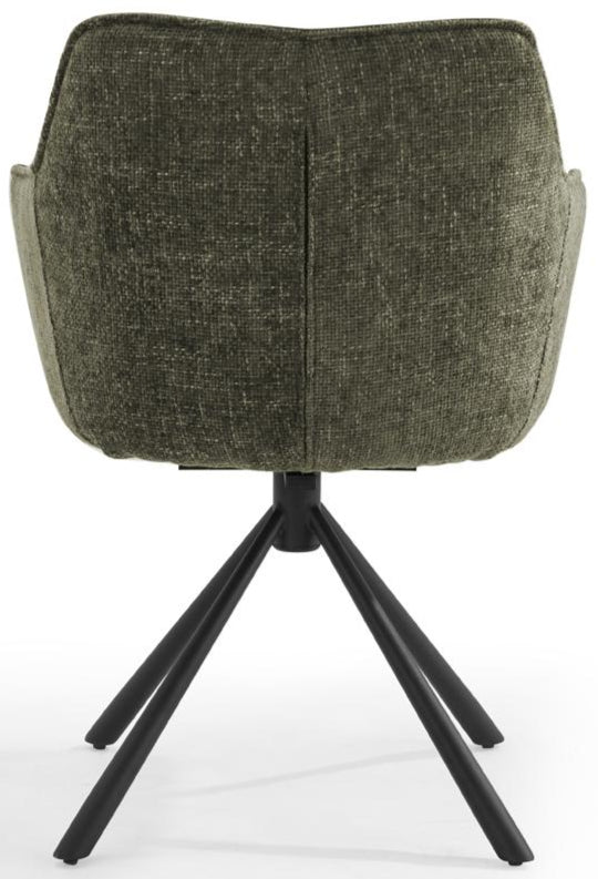 Pearl Two Tone Fabric Swivel Dining Chair - TGC