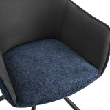 Pearl Two Tone Fabric Swivel Dining Chair - TGC