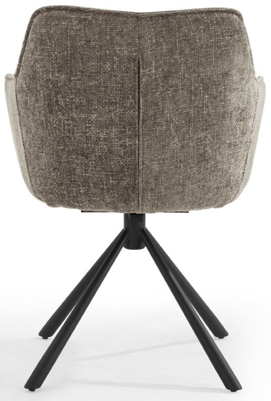 Pearl Two Tone Fabric Swivel Dining Chair - TGC