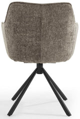 Pearl Two Tone Fabric Swivel Dining Chair - TGC