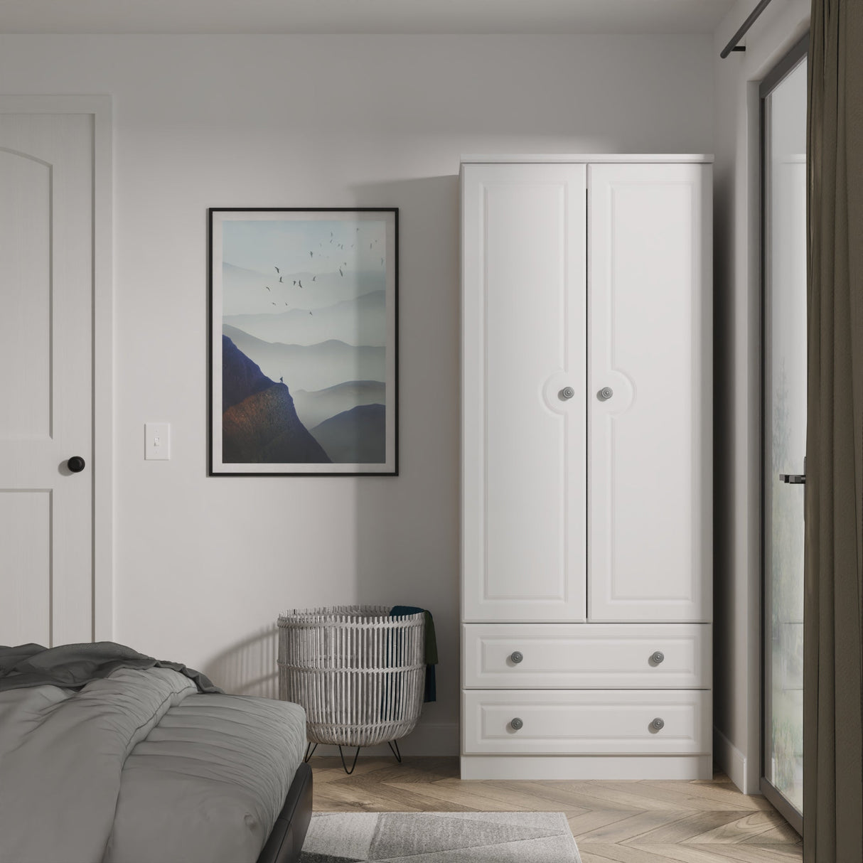 Pembroke 2 Door 2 Drawer Wardrobe - Welcome Furniture