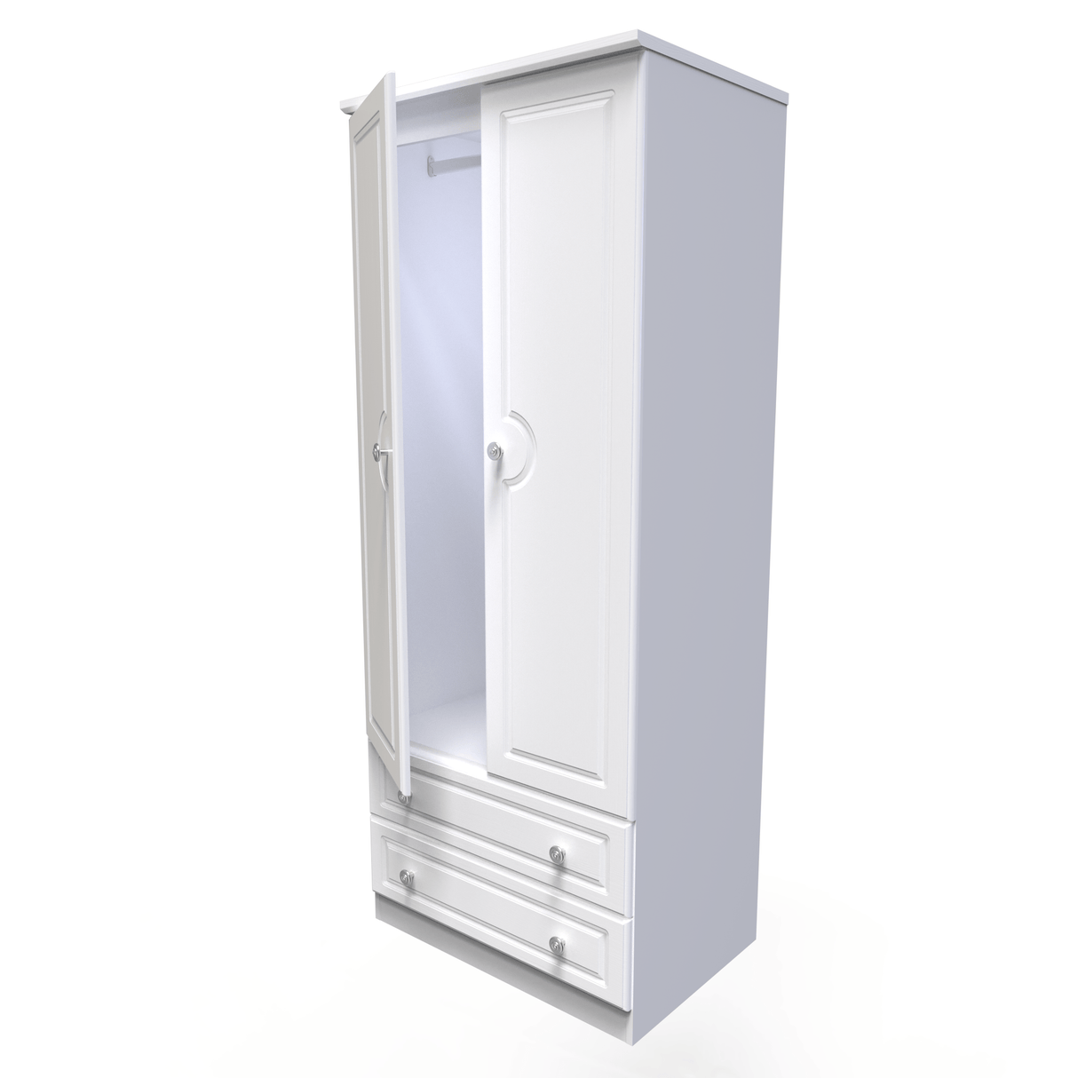 Pembroke 2 Door 2 Drawer Wardrobe - Welcome Furniture