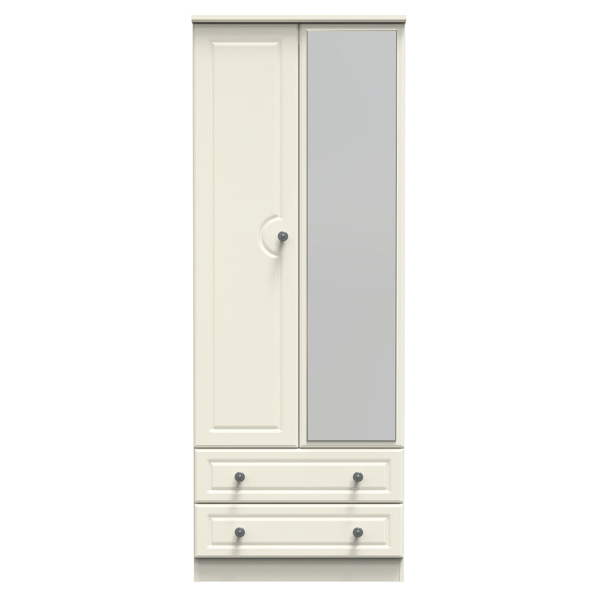 Pembroke Cream 2 Door 2 Drawer Mirrored Wardrobe - Welcome Furniture