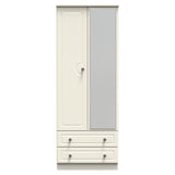 Pembroke Cream 2 Door 2 Drawer Mirrored Wardrobe - Welcome Furniture
