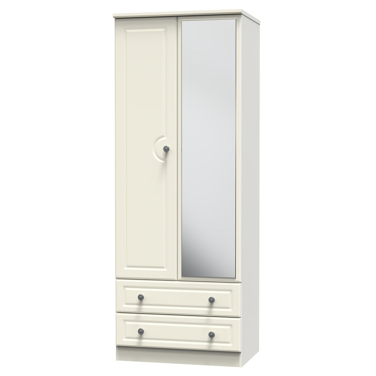 Pembroke Cream 2 Door 2 Drawer Mirrored Wardrobe - Welcome Furniture