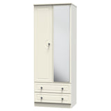 Pembroke Cream 2 Door 2 Drawer Mirrored Wardrobe - Welcome Furniture