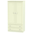 Pembroke Cream Wide 2 Door 2 Drawer Wardrobe - Welcome Furniture