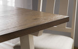 Pembroke Oak Veneer & Ivory Dining Table