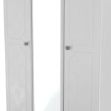 Pembroke Grey Ash 3 Door Mirrored Wardrobe - Welcome Furniture