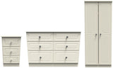Pembroke Wardrobe, 3 Drawer Bedisde & 6 Drawer Chest - Welcome Furniture