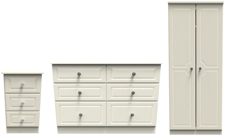 Pembroke Wardrobe, 3 Drawer Bedisde & 6 Drawer Chest - Welcome Furniture