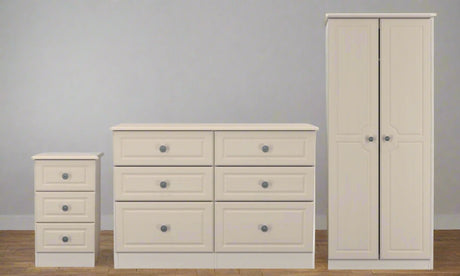 Pembroke Wardrobe, 3 Drawer Bedisde & 6 Drawer Chest - Welcome Furniture