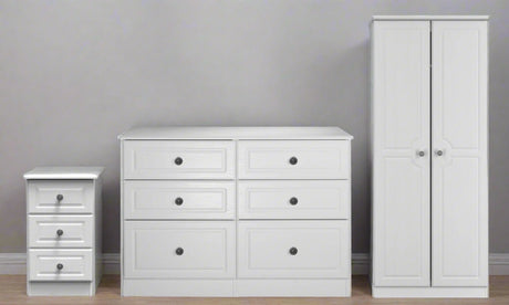Pembroke Wardrobe, 3 Drawer Bedisde & 6 Drawer Chest - Welcome Furniture