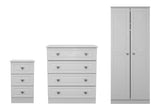 Pembroke Wardrobe, 3 Drawer Bedside & 4 Drawer Chest - Welcome Furniture