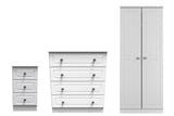 Pembroke Wardrobe, 3 Drawer Bedside & 4 Drawer Chest - Welcome Furniture