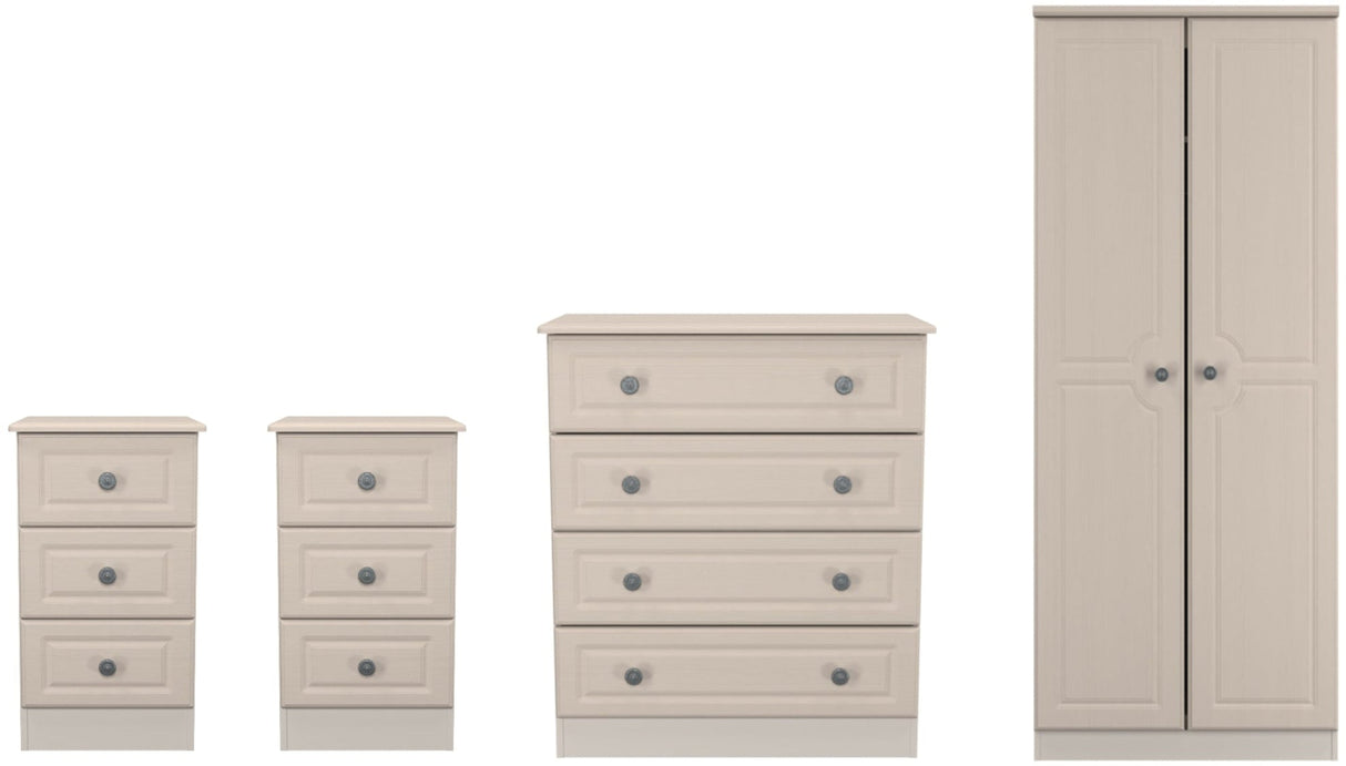 Pembroke Wardrobe, 3 Drawer Bedsides & 4 Drawer Chest - Welcome Furniture