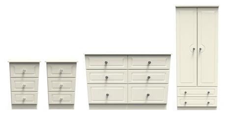 Pembroke Wardrobe, 3 Drawer Bedsides & 6 Drawer Chest - Welcome Furniture