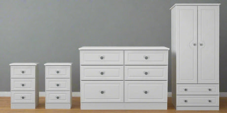 Pembroke Wardrobe, 3 Drawer Bedsides & 6 Drawer Chest - Welcome Furniture