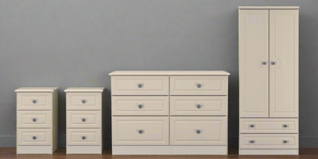 Pembroke Wardrobe, 3 Drawer Bedsides & 6 Drawer Chest - Welcome Furniture