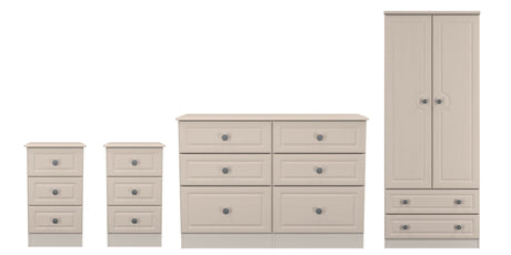 Pembroke Wardrobe, 3 Drawer Bedsides & 6 Drawer Chest - Welcome Furniture