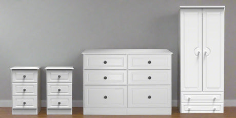 Pembroke Wardrobe, 3 Drawer Bedsides & 6 Drawer Chest - Welcome Furniture
