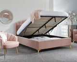 Pettine Velvet Ottoman Bed